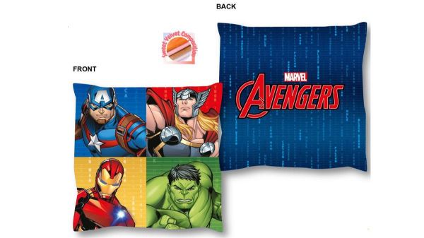 Βελούδινο Μαξιλάρι Marvel Avengers 53 38X38 Blue 100% Velboa