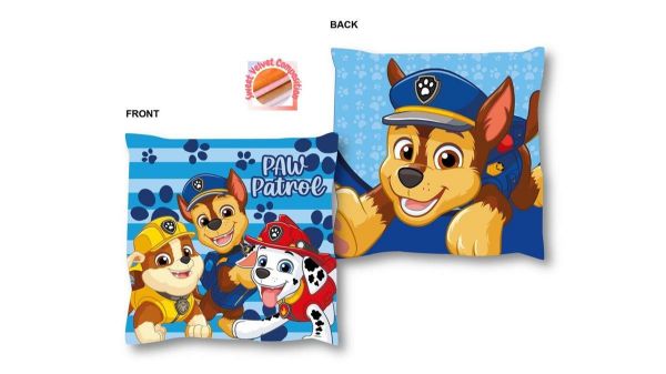 Βελούδινο Μαξιλάρι Nickelodeon Paw Patrol 46 38X38 Blue 100% Velboa