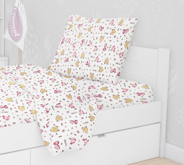 Μαξιλαροθήκη Εμπριμέ kids Elephant 072 50X70 White-Pink 100% Cotton Flannel