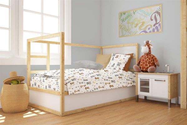 Παπλωματοθήκη Εμπριμέ bebe Savanna 36 120X160 White-Grey 100% Cotton Flannel