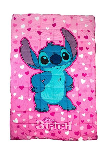 Κουβερτοπάπλωμα Flannel-Sherpa Disney Home Lilo & Stitch 57 160X250 Pink 100% Polyester
