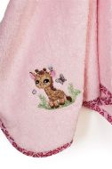 Κάπα Με Κέντημα bebe Giraffe 171 75X85 Pink 100% Cotton