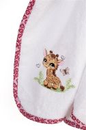 Κάπα Με Κέντημα bebe Giraffe 172 75X85 White-Pink 100% Cotton