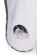 Κάπα Με Κέντημα bebe Cloudy Bear 176 75X85 White-Grey 100% Cotton