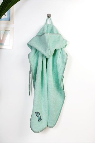 Κάπα Με Κέντημα bebe Dinosaur 182 75X85 Mint 100% Cotton