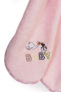 Κάπα Με Κέντημα bebe Stork 192 75X85 Pink 100% Cotton