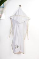 Κάπα Με Κέντημα bebe Stork 193 75X85 White-Yellow 100% Cotton