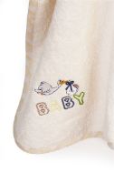 Κάπα Με Κέντημα bebe Stork 194 75X85 Ecru-Yellow 100% Cotton