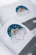 Πετσέτα Με Κέντημα Σετ 2 τεμ bebe Cloudy Bear 176 30X50,70X140 White-Grey 100% Cotton