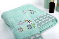 Πετσέτα Με Κέντημα Σετ 2 τεμ bebe Stork 195 30X50,70X140 Mint 100% Cotton