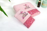 Πετσέτα Με Κέντημα Σετ 2 τεμ bebe Deer 196 30X50,70X140 Pink 100% Cotton