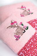 Πετσέτα Με Κέντημα Σετ 2 τεμ bebe Deer 196 30X50,70X140 Pink 100% Cotton