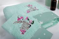 Πετσέτα Με Κέντημα Σετ 2 τεμ bebe Deer 199 30X50,70X140 Mint 100% Cotton