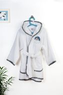 Μπουρνούζι Με Κέντημα kids Cloudy Bear 176 Size: 04 White-Grey 100% Cotton