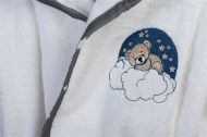 Μπουρνούζι Με Κέντημα kids Cloudy Bear 176 Size: 04 White-Grey 100% Cotton