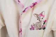 Μπουρνούζι Με Κέντημα kids Deer 198 Size: 02 Ecru-Pink 100% Cotton