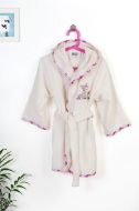 Μπουρνούζι Με Κέντημα kids Deer 198 Size: 04 Ecru-Pink 100% Cotton