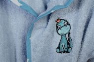 Μπουρνούζι Με Κέντημα kids Dinosaur 179 Size: 04 Sky Blue 100% Cotton