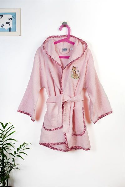 Μπουρνούζι Με Κέντημα kids Giraffe 171 Size: 02 Pink 100% Cotton