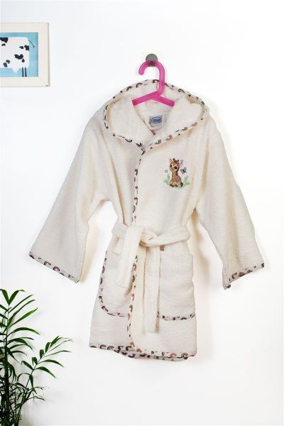 Μπουρνούζι Με Κέντημα kids Giraffe 173 Size: 04 Ecru-Multi 100% Cotton
