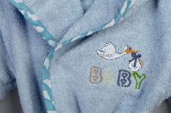 Μπουρνούζι Με Κέντημα kids Stork 191 Size: 02 Sky Blue 100% Cotton