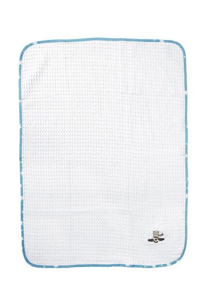 Κουβέρτα Πικέ Με Κέντημα bebe Aviator 184 80X110 White-Sky Blue 100% Cotton