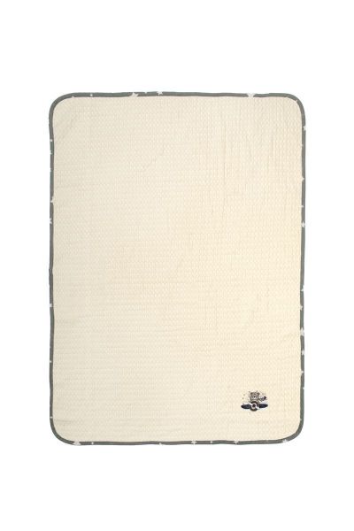 Κουβέρτα Πικέ Με Κέντημα bebe Aviator 185 100X160 Ecru-Grey 100% Cotton