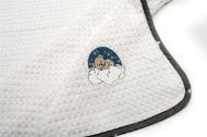 Κουβέρτα Πικέ Με Κέντημα bebe Cloudy Bear 176 80X110 White-Grey 100% Cotton