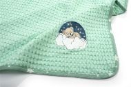 Κουβέρτα Πικέ Με Κέντημα bebe Cloudy Bear 178 80X110 Mint 100% Cotton