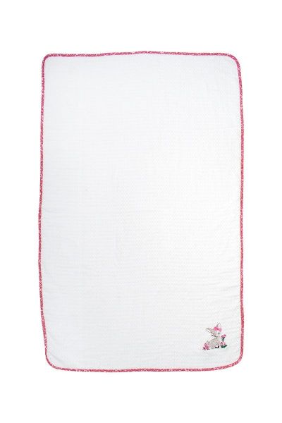 Κουβέρτα Πικέ Με Κέντημα bebe Deer 197 100X160 White-Pink 100% Cotton