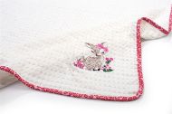 Κουβέρτα Πικέ Με Κέντημα bebe Deer 197 80X110 White-Pink 100% Cotton