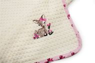 Κουβέρτα Πικέ Με Κέντημα bebe Deer 198 100X160 Ecru-Pink 100% Cotton