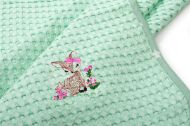 Κουβέρτα Πικέ Με Κέντημα bebe Deer 199 80X110 Mint 100% Cotton