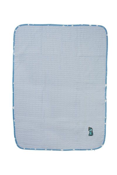 Κουβέρτα Πικέ Με Κέντημα bebe Dinosaur 179 100X160 Sky Blue 100% Cotton