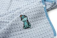 Κουβέρτα Πικέ Με Κέντημα bebe Dinosaur 179 100X160 Sky Blue 100% Cotton
