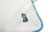 Κουβέρτα Πικέ Με Κέντημα bebe Dinosaur 180 100X160 White-Sky Blue 100% Cotton
