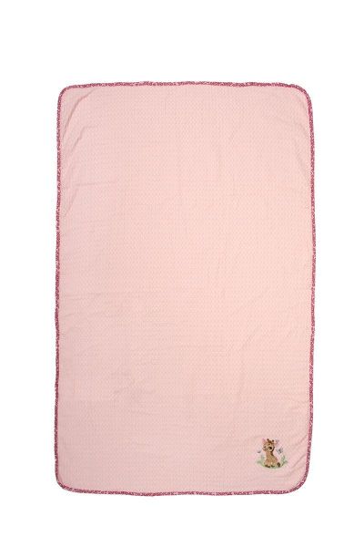 Κουβέρτα Πικέ Με Κέντημα bebe Giraffe 171 80X110 Pink 100% Cotton
