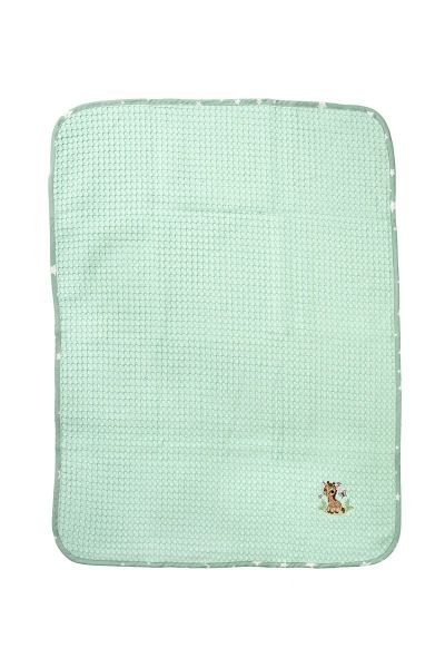 Κουβέρτα Πικέ Με Κέντημα bebe Giraffe 174 100X160 Mint 100% Cotton