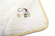Κουβέρτα Πικέ Με Κέντημα bebe Stork 193 80X110 White-Yellow 100% Cotton