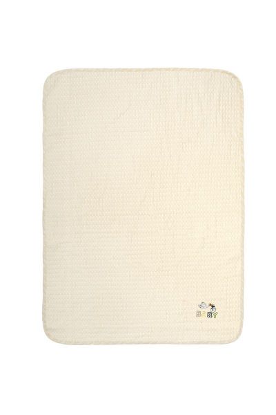 Κουβέρτα Πικέ Με Κέντημα bebe Stork 194 100X160 Ecru-Yellow 100% Cotton