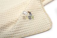 Κουβέρτα Πικέ Με Κέντημα bebe Stork 194 100X160 Ecru-Yellow 100% Cotton