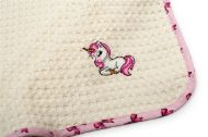 Κουβέρτα Πικέ Με Κέντημα bebe Unicorn 189 80X110 Ecru-Pink 100% Cotton