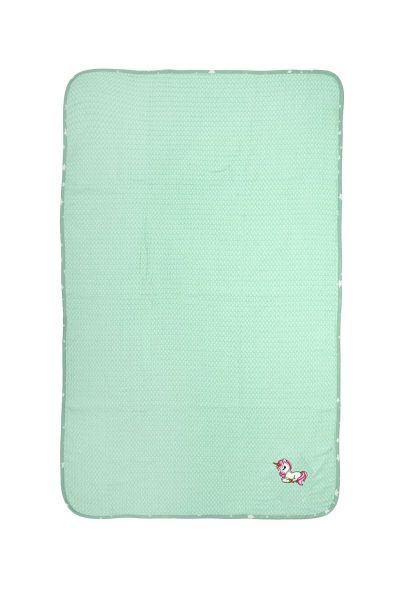 Κουβέρτα Πικέ Με Κέντημα bebe Unicorn 190 100X160 Mint 100% Cotton
