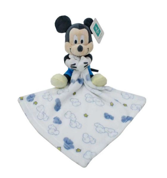 Λούτρινο Disney Home με Πανάκι Παρηγορίας Coral Fleece Εμπριμέ bebe Mickey 36 Ύψος 25 cm White-Blue 100% Polyester