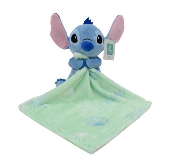 Λούτρινο Disney Home με Πανάκι Παρηγορίας Coral Fleece Εμπριμέ bebe Stitch 35 Ύψος 25 cm Mint Green 100% Polyester