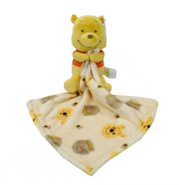 Λούτρινο Disney Home με Πανάκι Παρηγορίας Coral Fleece Εμπριμέ Winnie 38 Ύψος 25 cm Yellow 100% Polyester