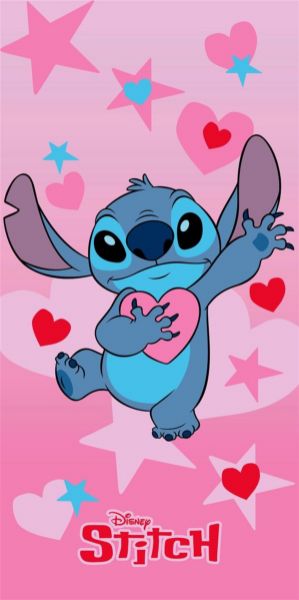 Πετσέτα Θαλάσσης Quick Dry Disney Home Lilo & Stitch 085 70X140 Baby Pink 100% Microfiber