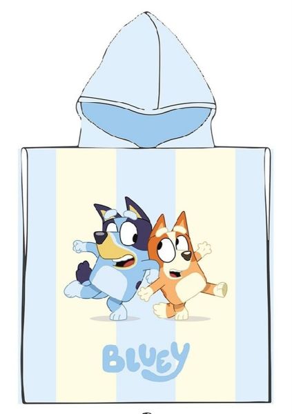 Πόντσο Θαλάσσης Quick Dry BBC Studios Bluey 182 50X100 Ice Blue 100% Microfiber