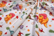 Κατωσέντονο Με Λάστιχο bebe Dinosaur 520 0,70x1,40x0,15 White-Orange 100% Cotton