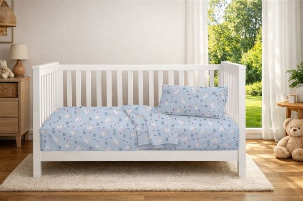 Κατωσέντονο Με Λάστιχο bebe Rabbit Garden 584 0,70X1,40X0,15 Sky Blue 100% Cotton